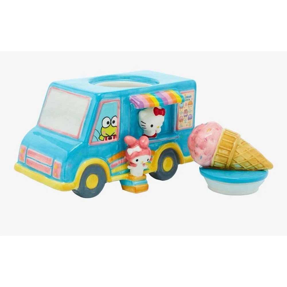 HELLO‎ KITTY ICE CREAM TRUCK Cookie Jar Blue Sky Clayworks NEW Sealed Box